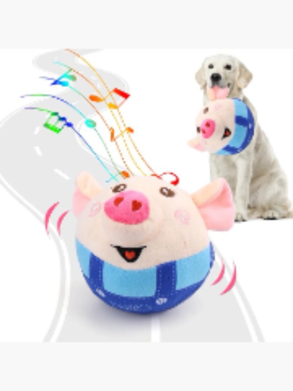 Interactive Dog Toy Pig, Squeaky Toy with Recording and Music